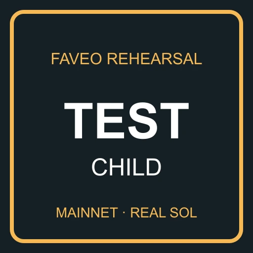 Clearly labelled child test token